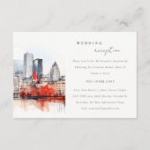 Boston Massachusetts City Scape Hochzeitsempfang Begleitkarte (Vorderseite)