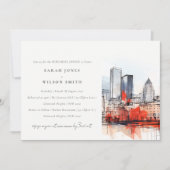 Boston Massachusetts City Scape Probe Dinner Einladung (Vorderseite)