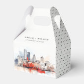 Boston Massachusetts City Scape Wassercolor Hochze Geschenkschachtel (Rückseite)