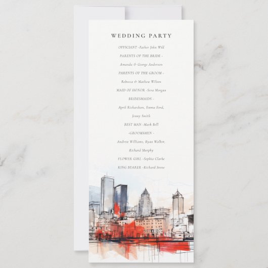 Boston Massachusetts City Scape Wedding Program Einladung (Rückseite)