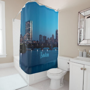 Boston Massachusetts City Skyline Duschvorhang