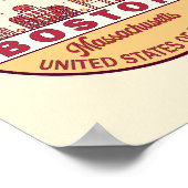 Boston Massachusetts City Skyline Emblem Poster (Ecke)