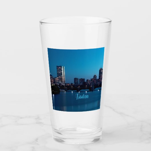 Boston Massachusetts City Skyline Glas (Vorderseite)