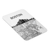 Boston Massachusetts City Skyline mit Karte Magnet (Rechte Seite)