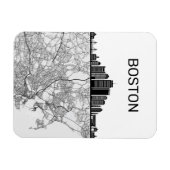 Boston Massachusetts City Skyline mit Karte Magnet (Horizontal)