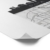 Boston Massachusetts City Skyline mit Karte Poster (Ecke)