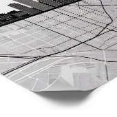 Boston Massachusetts City Skyline mit Karte Poster (Ecke)