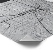 Boston Massachusetts City Skyline mit Karte Poster (Ecke)