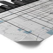 Boston Massachusetts City Skyline mit Karte Poster (Ecke)