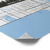 Boston Massachusetts City Skyline mit Karte Poster (Ecke)