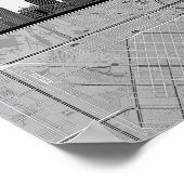 Boston Massachusetts City Skyline mit Kartenplakat Poster (Ecke)