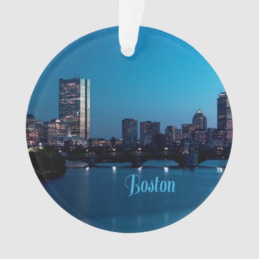 Boston Massachusetts City Skyline Ornament (Vorderseite)