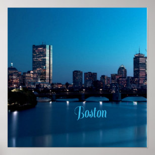 Boston Massachusetts City Skyline Poster