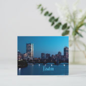Boston Massachusetts City Skyline Postkarte (Stehend Vorderseite)