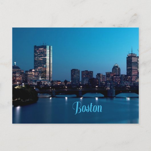 Boston Massachusetts City Skyline Postkarte (Vorderseite)