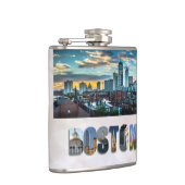Boston Massachusetts City Skyline Travel Foto Flachmann (Rechts)