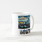 Boston Massachusetts City Skyline Travel Foto Kaffeetasse (VorderseiteRechts)