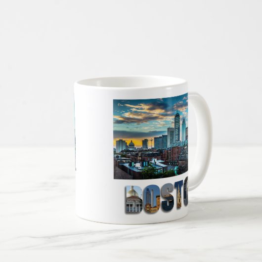Boston Massachusetts City Skyline Travel Foto Kaffeetasse (VorderseiteRechts)