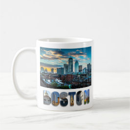 Boston Massachusetts City Skyline Travel Foto Kaffeetasse