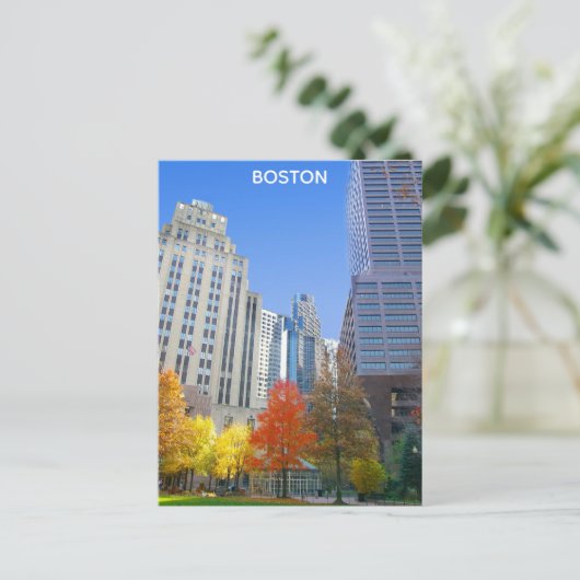Boston Massachusetts City Skyline Travel Foto Postkarte (Stehend Vorderseite)