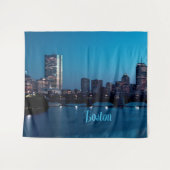 Boston Massachusetts City Skyline Wandteppich (Vorderseite (Horizontal))