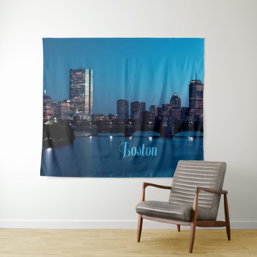 Boston Massachusetts City Skyline Wandteppich (Beispiel (Horizontal))