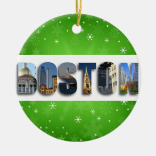 Boston Massachusetts City Travel Fotos Weihnachten Keramik Ornament