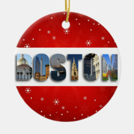Boston Massachusetts City Travel Fotos Weihnachten Keramik Ornament