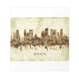 Boston Massachusetts Cityscape Notizblock