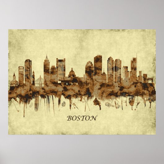 Boston Massachusetts Cityscape Poster (Vorne)