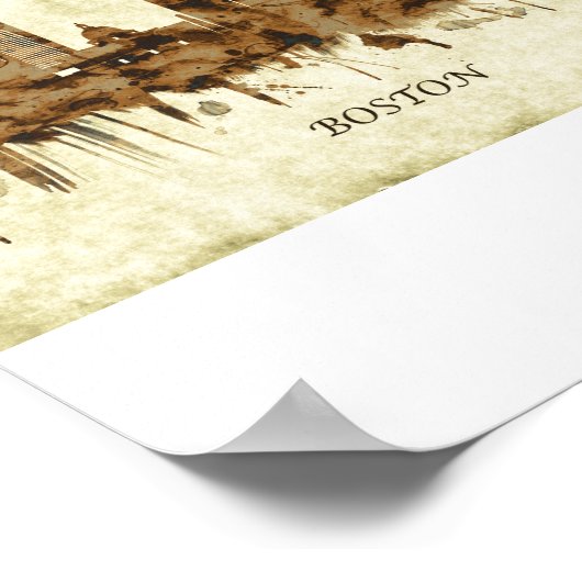 Boston Massachusetts Cityscape Poster (Ecke)