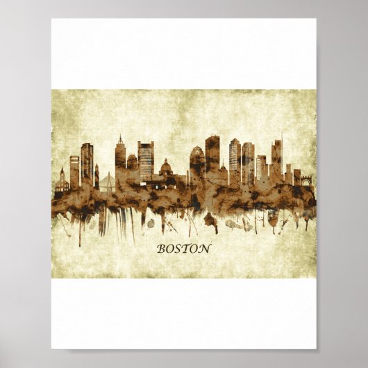 Boston Massachusetts Cityscape Poster (Vorne)