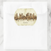 Boston Massachusetts Cityscape Runder Aufkleber (Tasche)
