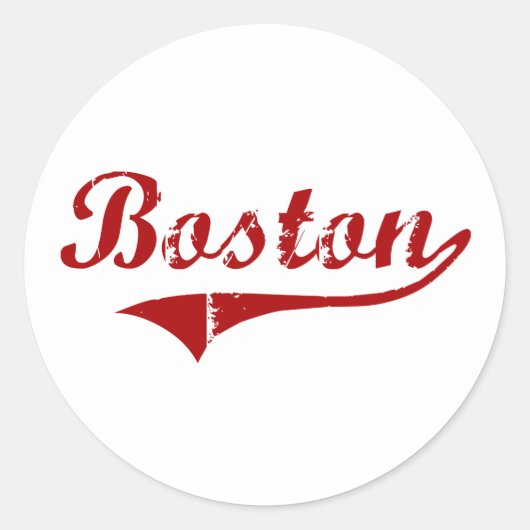 Boston Massachusetts Classic Design Runder Aufkleber (Vorderseite)