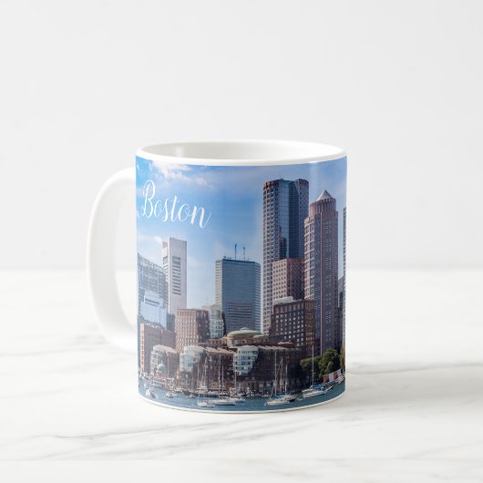 Boston Massachusetts Coffee Mug Waterfront Kaffeetasse (Vorderseite Links)