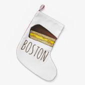 Boston Massachusetts Cream Pie Slice Bäckerei Kleiner Weihnachtsstrumpf (Vorderansicht (hängend))