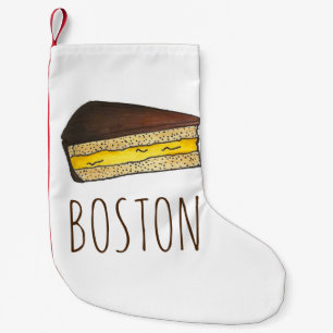 Boston Massachusetts Cream Pie Slice Bäckerei Kleiner Weihnachtsstrumpf