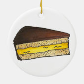 Boston Massachusetts Cream Pie Slice Dessert Keramik Ornament (Hinten)