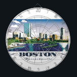 Boston, Massachusetts Dartscheibe<br><div class="desc">Boston ist die Hauptstadt von Massachusetts und die größte Stadt. Gegründet im Jahr 1630, ist es eine der ältesten Städte in den USA. Die Schlüsselrolle, die es in der Amerikanischen Revolution gespielt hat, wird auf dem Freedom Trail hervorgehoben, einem 4 km langen Wanderweg historischer Stätten, der die Geschichte der Gründung...</div>