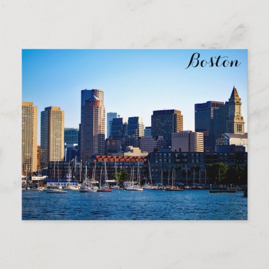 Boston Massachusetts Downtown City Skyline Postkarte (Vorderseite)