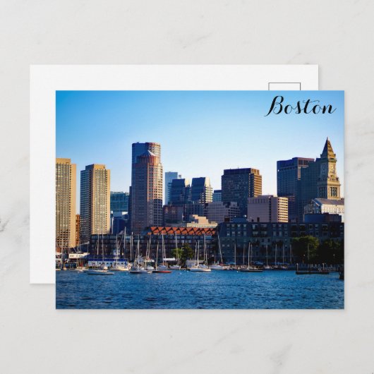 Boston Massachusetts Downtown City Skyline Postkarte (Vorne/Hinten)