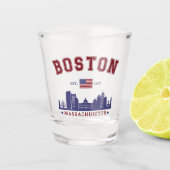 Boston Massachusetts Est. 1630 Travel Schnapsglas (Vorderseite)