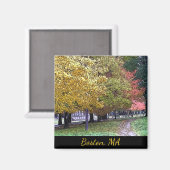 Boston, Massachusetts Fall Foliage Comic Art Magnet (Vorderseite/Rückseite)