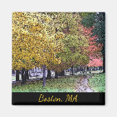 Boston, Massachusetts Fall Foliage Comic Art Magnet (Vorne)