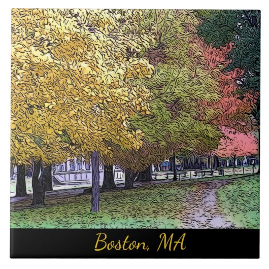 Boston, Massachusetts Fall Foliage Fliese (Vorderseite)