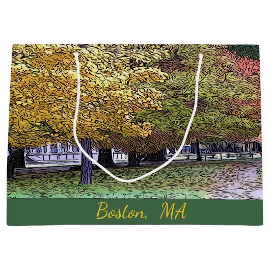 Boston, Massachusetts Fall Foliage Große Geschenktüte (Vorderseite)