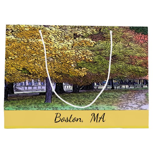 Boston, Massachusetts Fall Foliage Große Geschenktüte (Rückseite)