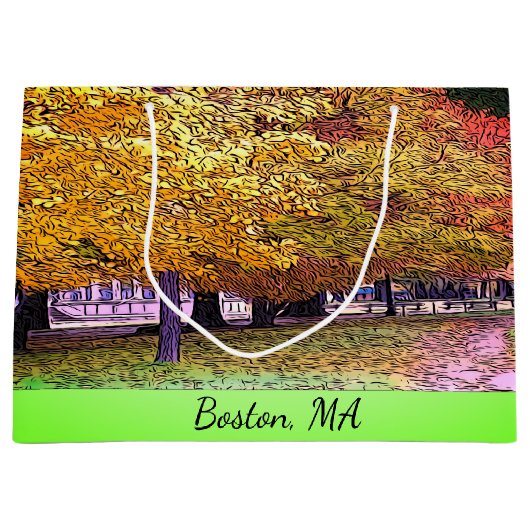 Boston, Massachusetts Fall Foliage Große Geschenktüte (Vorderseite)