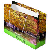 Boston, Massachusetts Fall Foliage Große Geschenktüte (Vorderseite Schrägansicht)