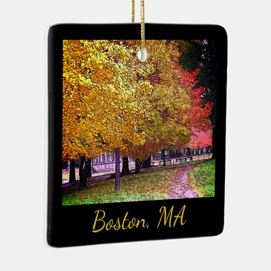Boston, Massachusetts Fall Foliage Keramikornament (Rechts)